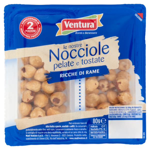 Ventura le nostre Nocciole pelate e tostate 80 g