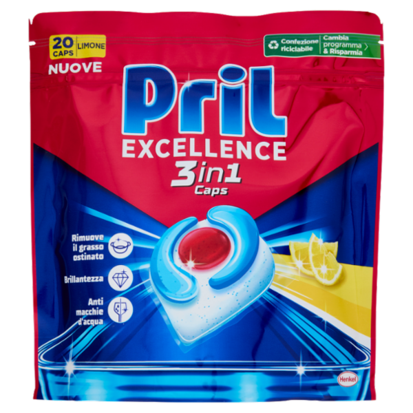 PRIL Excellence 3in1 Caps Limone 20pz (362g)