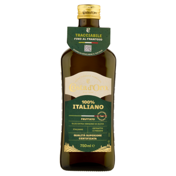 Costa d'Oro 100% Italiano Olio Extra Vergine di Oliva 750 ml