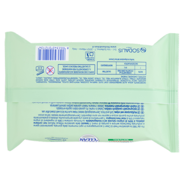 Fresh & Clean Salviettine Milleusi Igienizzanti Natural 20 pz