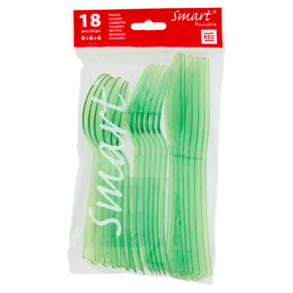 Smart Reusable Posate Green 18 pz