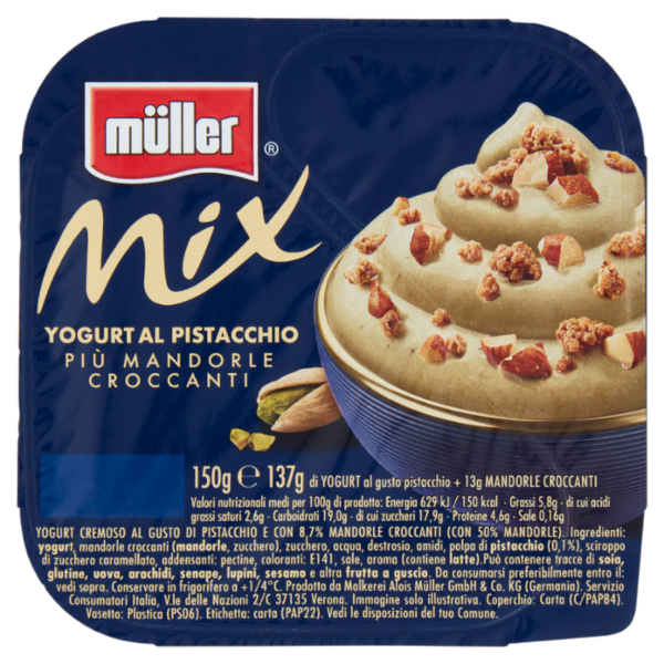 müller Mix Yogurt al Pistacchio Più Mandorle Croccanti 150 g