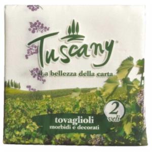 Tuscany Tovaglioli Morbidi e Decorati 2 Veli 33x33 40 Pezzi