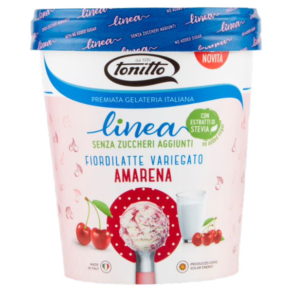 tonitto linea Senza Zuccheri Aggiunti Fiordilatte Variegato Amarena 250 g