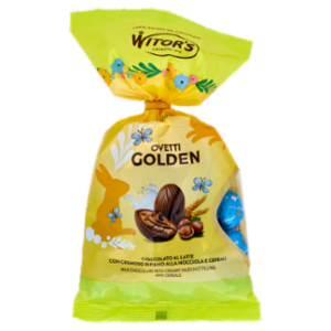 Witor's Ovetti Golden Cioccolato Al Latte Con Cremoso Ripieno Alla Nocciola e Cereali 230 g