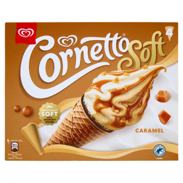 Cornetto Soft Caramel 4 x 79 g