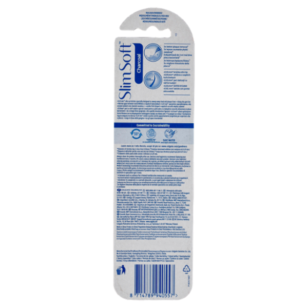 Colgate spazzolino Slim Soft al carbone pulizia profonda, morbido, 3 pezzi