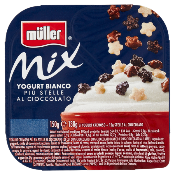 müller Mix Yogurt Bianco Più Stelle al Cioccolato 150 g
