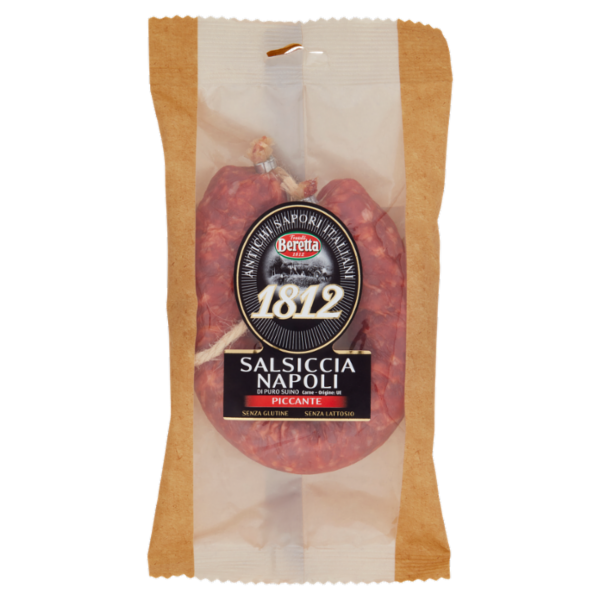 Fratelli Beretta Antichi Sapori Italiani Salsiccia Napoli di Puro Suino Piccante 250 g