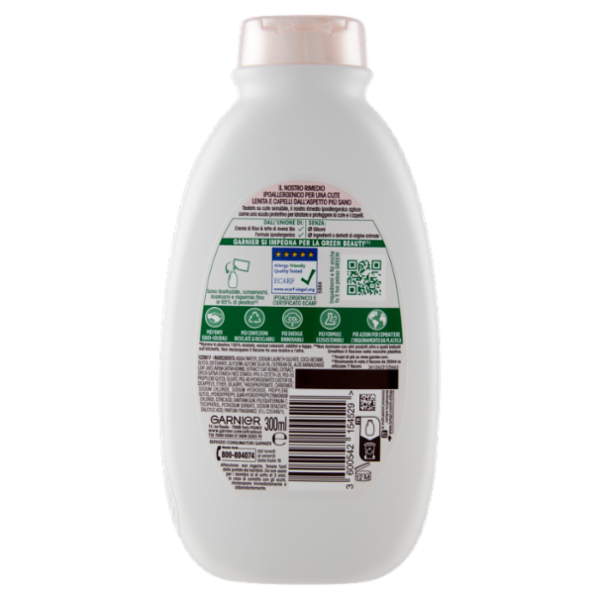 Garnier Ultra Dolce Shampoo Delicatezza D'Avena capelli delicati Crema di riso e latte d'avena 300ml