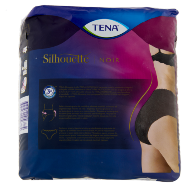 Tena Silhouette Vita Bassa Biancheria Intima Normal L Noir 9 pz