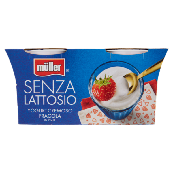 müller Senza Lattosio Yogurt Cremoso Fragola in Pezzi 2 x 125 g