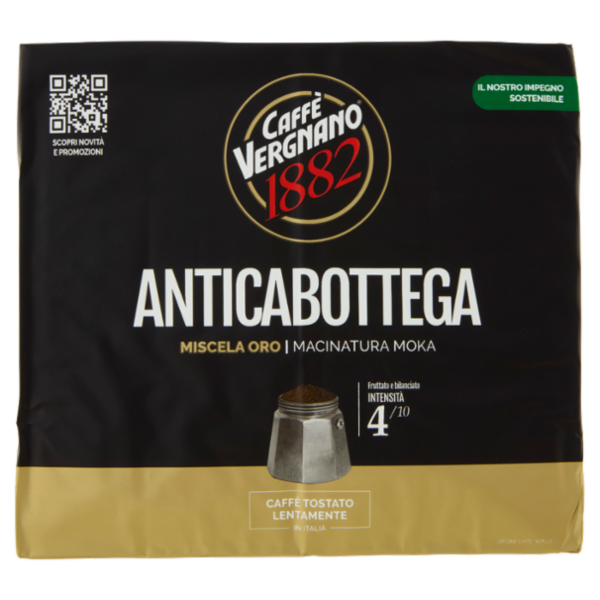 Caffè Vergnano 1882 Anticabottega Miscela Oro Macinatura Moka 2 x 250 g