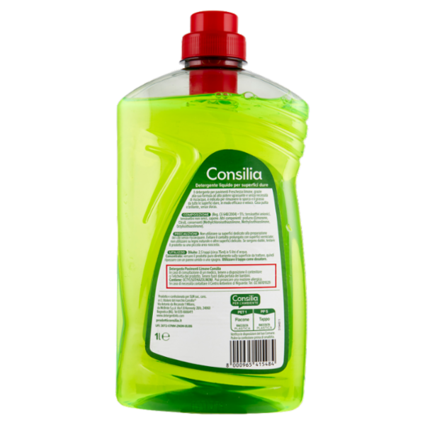 Consilia Detergente per Pavimenti Freschezza Limone 1 L