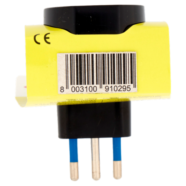 Selex Adattatore Multisize Spina 10A + 3 Prese 10-16A con Interruttore di Sicurezza Nero
