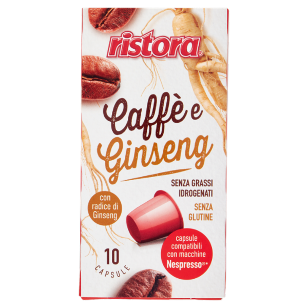 ristora Caffè e Ginseng capsule compatibili con macchine Nespresso* 10 x 7,5 g
