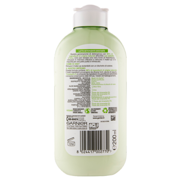 Garnier SkinActive Latte Detergente Viso e Occhi, Pelli Normali e Miste, 200 ml
