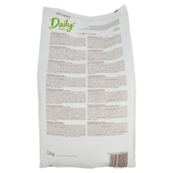 almo nature Daily Adult Dog con Manzo e Riso 12 kg