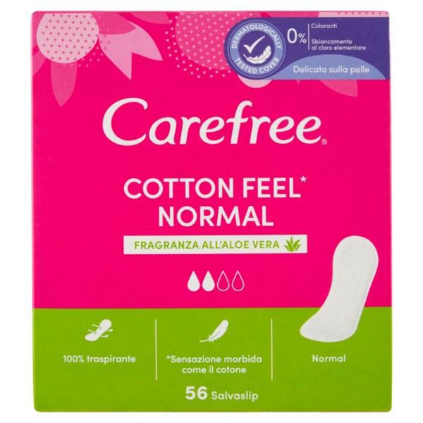 Carefree Cotton Feel* Normal Fragranza all'Aloe Vera Salvaslip 56 pz