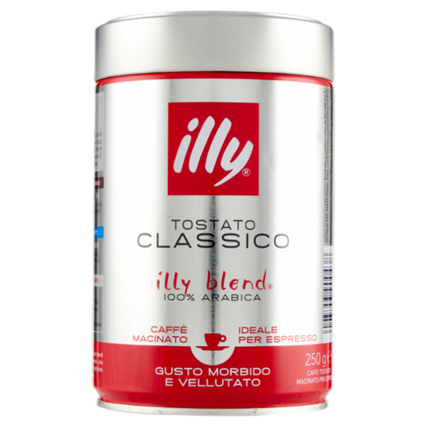 illy Tostato Classico Caffè Macinato Ideale per Espresso 250 g