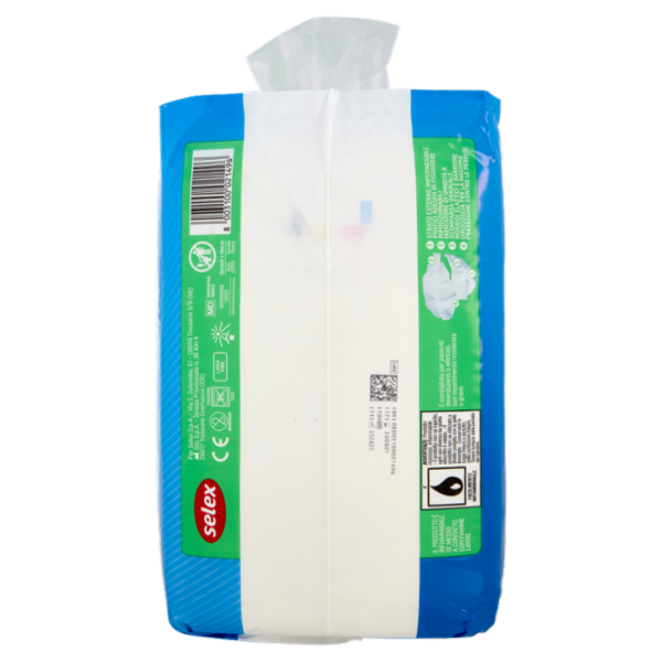 Selex Pannoloni Unisex con Elastici e Barriere Laterali Taglia Medium 15 pezzi