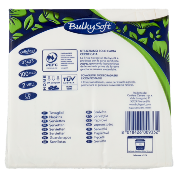 BulkySoft Tovaglioli Doppiovelo A Tavola! 100 pz