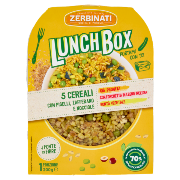 Zerbinati LunchBox 5 Cereali con Piselli, Zafferano e Nocciole 200 g
