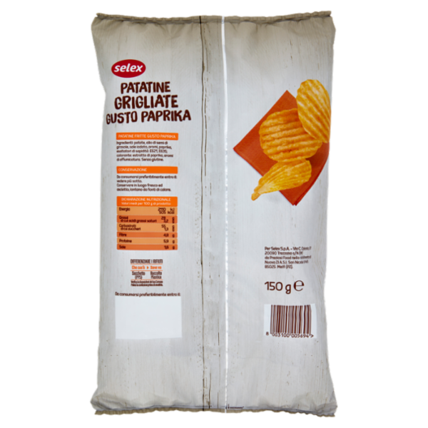 Selex Patatine Grigliate Gusto Paprika 150 g
