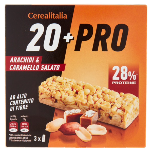 Cerealitalia 20+Pro Arachidi & Caramello Salato 3 x 38 g