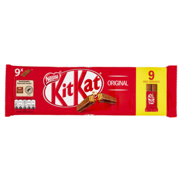 KITKAT Original Family Pack Wafer ricoperto di Cioccolato al Latte 9 snack da 20,7g