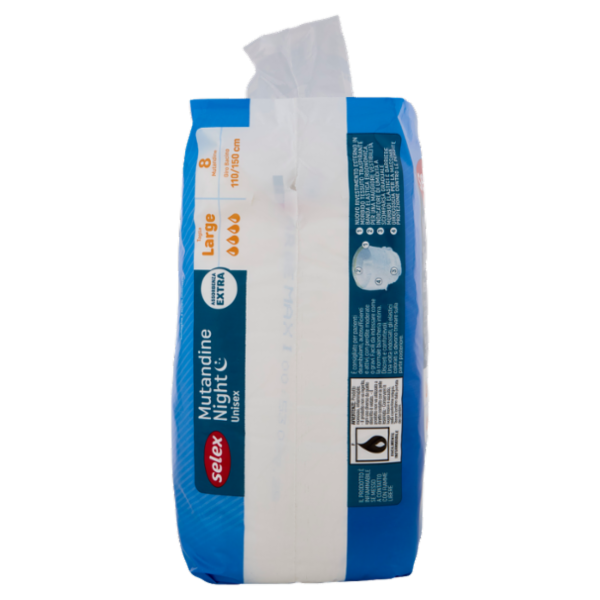 Selex Mutandine Night Unisex Assorbenza Extra Taglia Large 8 pezzi