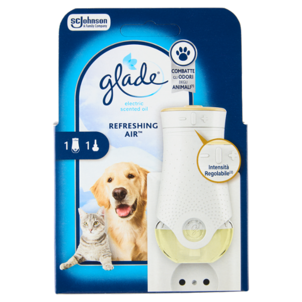 Glade® Profumatore elettrico per Ambienti, Refreshing Air™, Combatte gli odori degli animali, 20ml