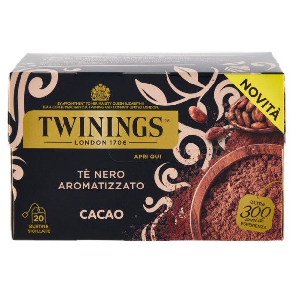 Twinings Cacao Tè Nero aromatizzato 20 filtri The 40 g