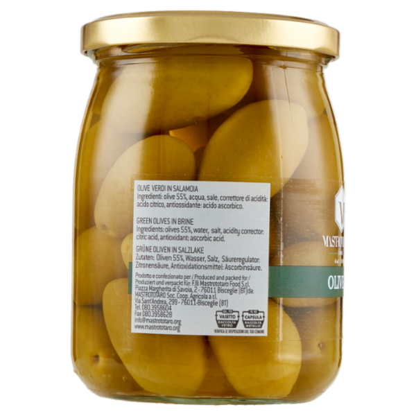 Mastrototaro food Olive Verdi di Puglia 550 g