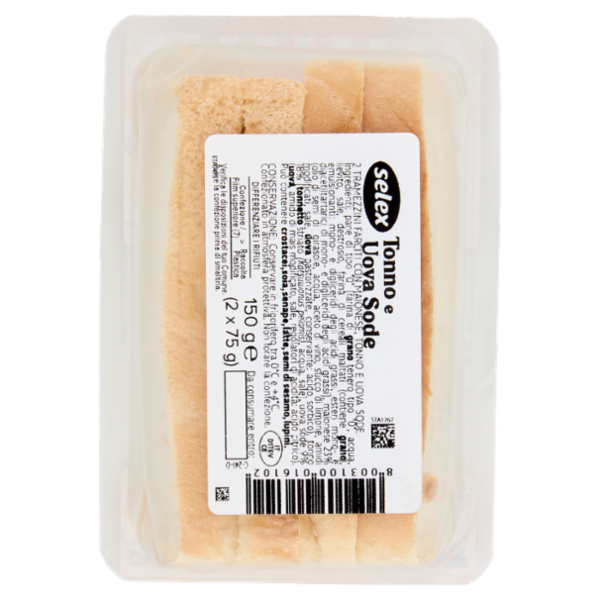 Selex Tramezzini Farciti Uova Sode, Maionese e Tonno 2x75 g
