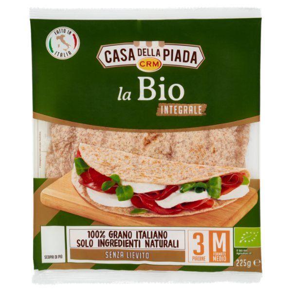 Casa della Piada la Bio Integrale Formato Medio M 3 Piadine 225 g