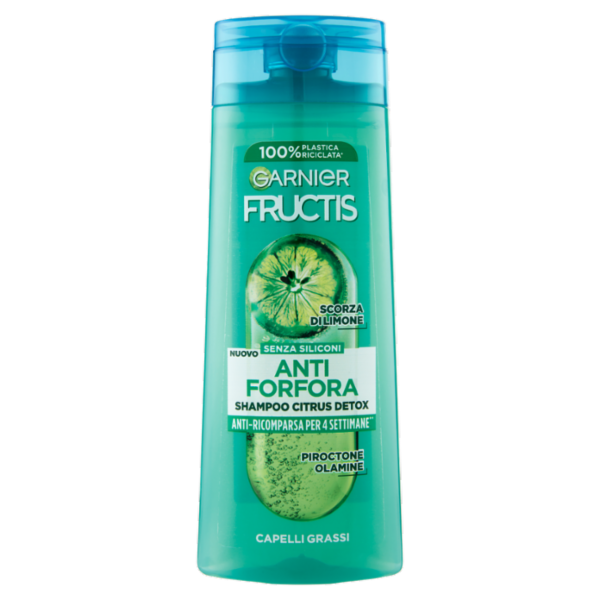 Garnier Fructis Shampoo Antiforfora Citrus Detox, ideale per capelli grassi, 250 ml