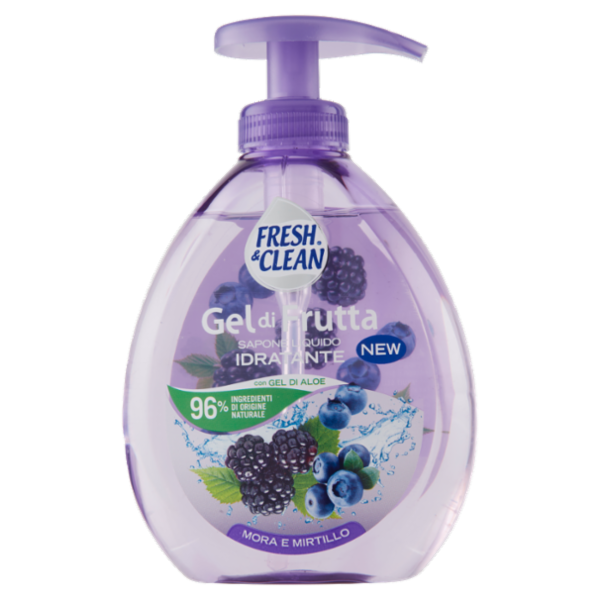 Fresh & Clean Gel di Frutta Sapone Liquido Idratante Mora e Mirtillo 300 ml