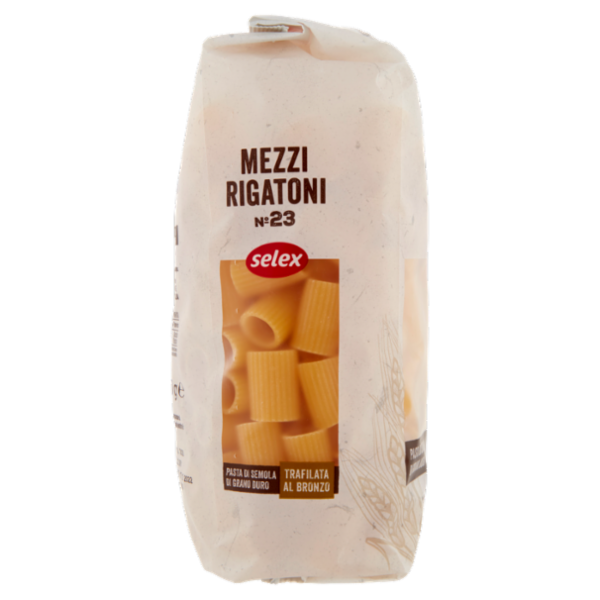 Selex Pasta di Semola Trafilata al Bronzo Mezzi Rigatoni 500 g