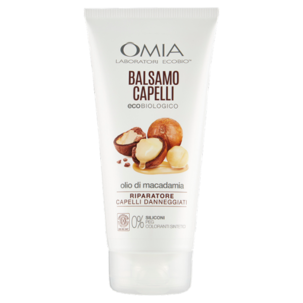 Omia Laboratori Ecobio Balsamo Capelli ecobiologico olio di macadamia Riparatore 180 ml
