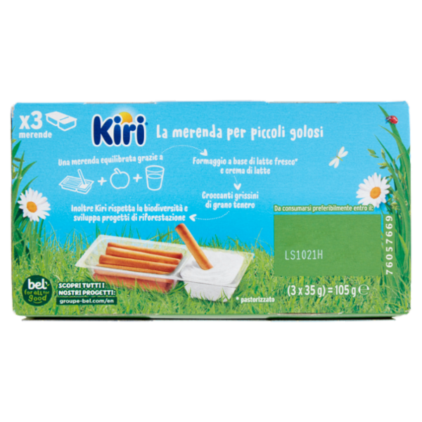 Kiri Dippi Latte Fresco & Crema di Latte + Croccanti Grissini 3 x 35 g