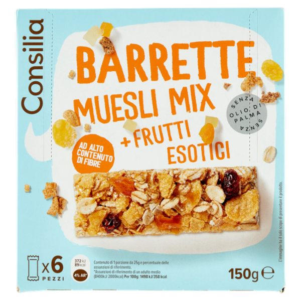 Consilia Barrette di Cereali con Muesli Mix con Frutti Esotici 6x25 g