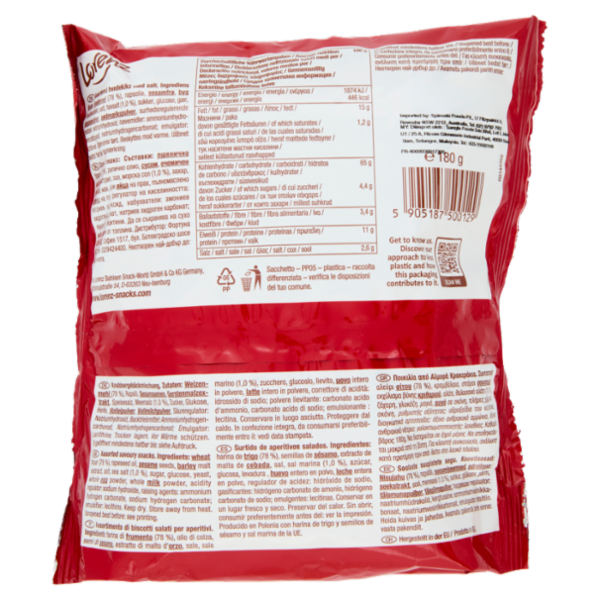 Lorenz Saltletts Cocktail Mix Varietà di Salatini dorati e croccanti, con sale marino 180 g