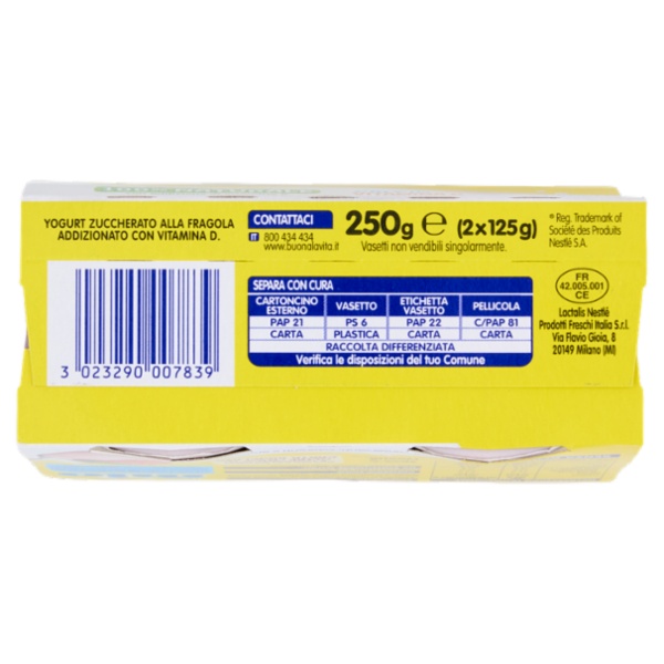 NESTLÉ MIO Yogurt Cremoso Senza Pezzi Fragola 2x125g