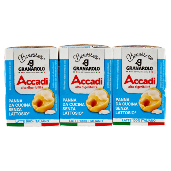Accadì Benessere Panna da Cucina Senza Lattosio* 3 x 100 ml