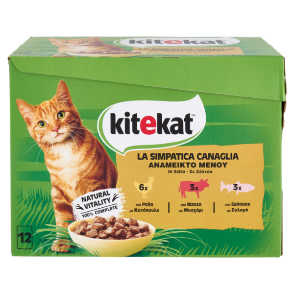 Kitekat Simpatica Canaglia cibo umido gatto 12 x 85 g