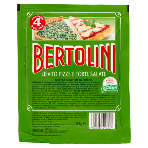 Bertolini Lievito Pizze e Torte Salate 4 x 16 g