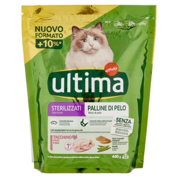 ultima Cat Sterilizzati Palline di Pelo Tacchino 440 g