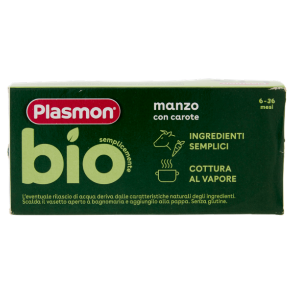 Plasmon semplicemente bio manzo con carote 2 x 80 g