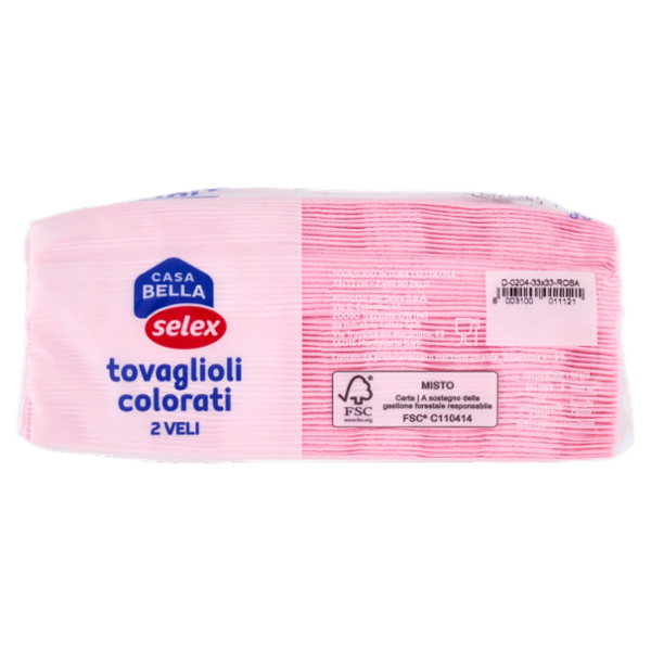 Selex Casa Bella Tovaglioli 2 Veli 33x33 cm Rosa 50 pezzi
